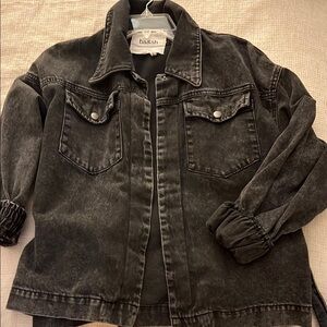 ba&sh Washed Black Denim Jacket